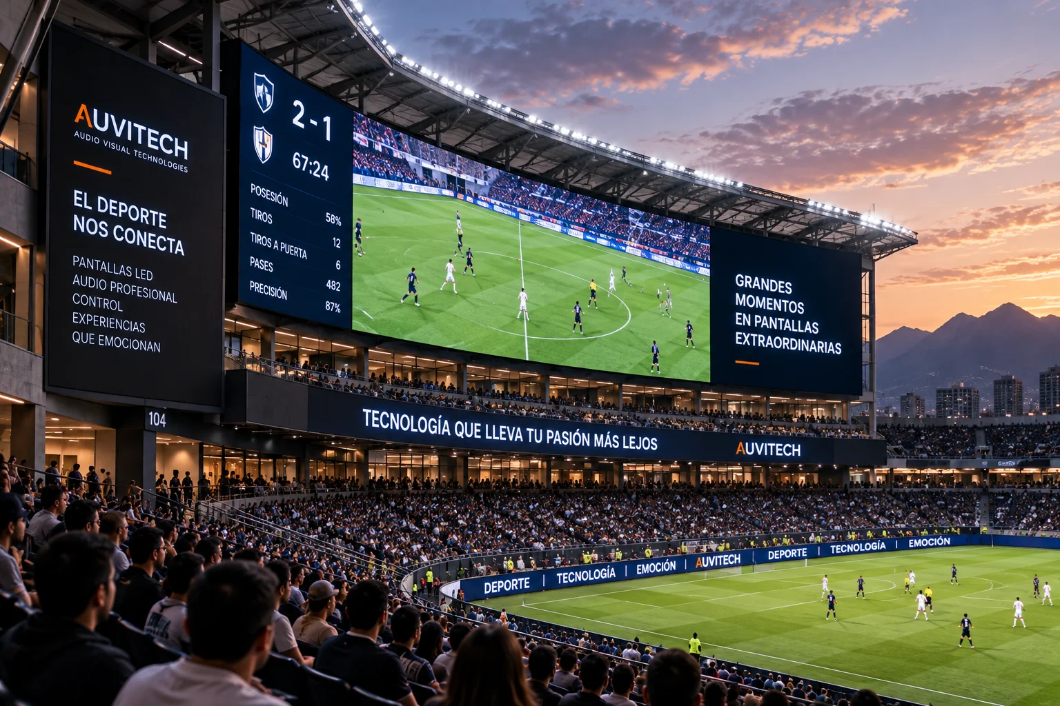 Recintos y estadios con pantalla LED