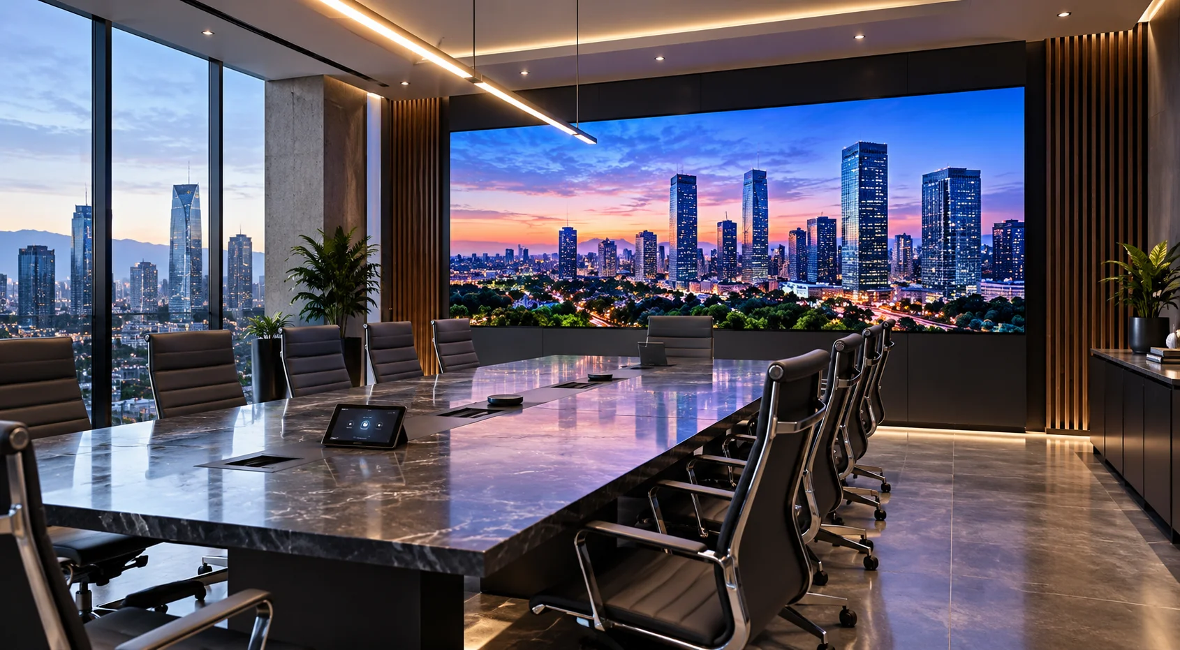 Corporativo y empresarial con pantalla LED