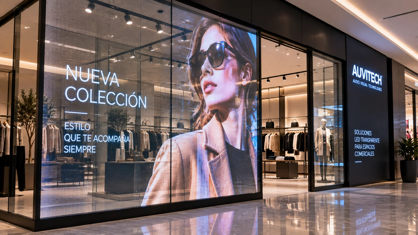 Escaparates con pantalla LED