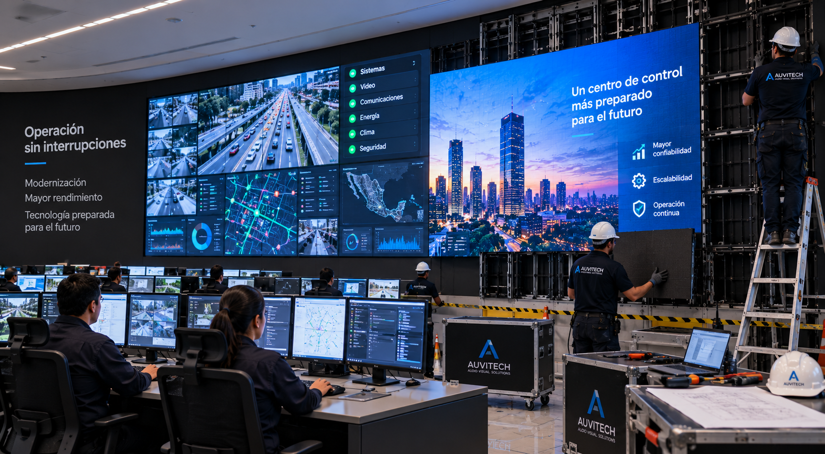 Centros de control con pantalla LED