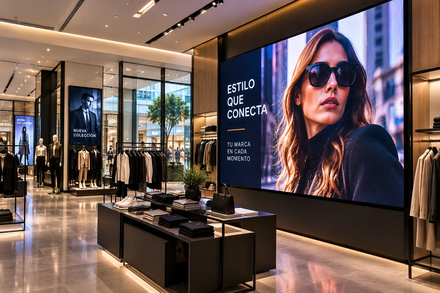 Retail y showrooms con pantalla LED